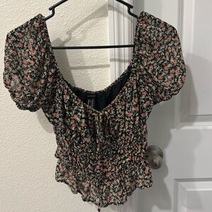 Women’s floral ruched top